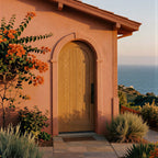 White Oak Arched Front Door in White Oak