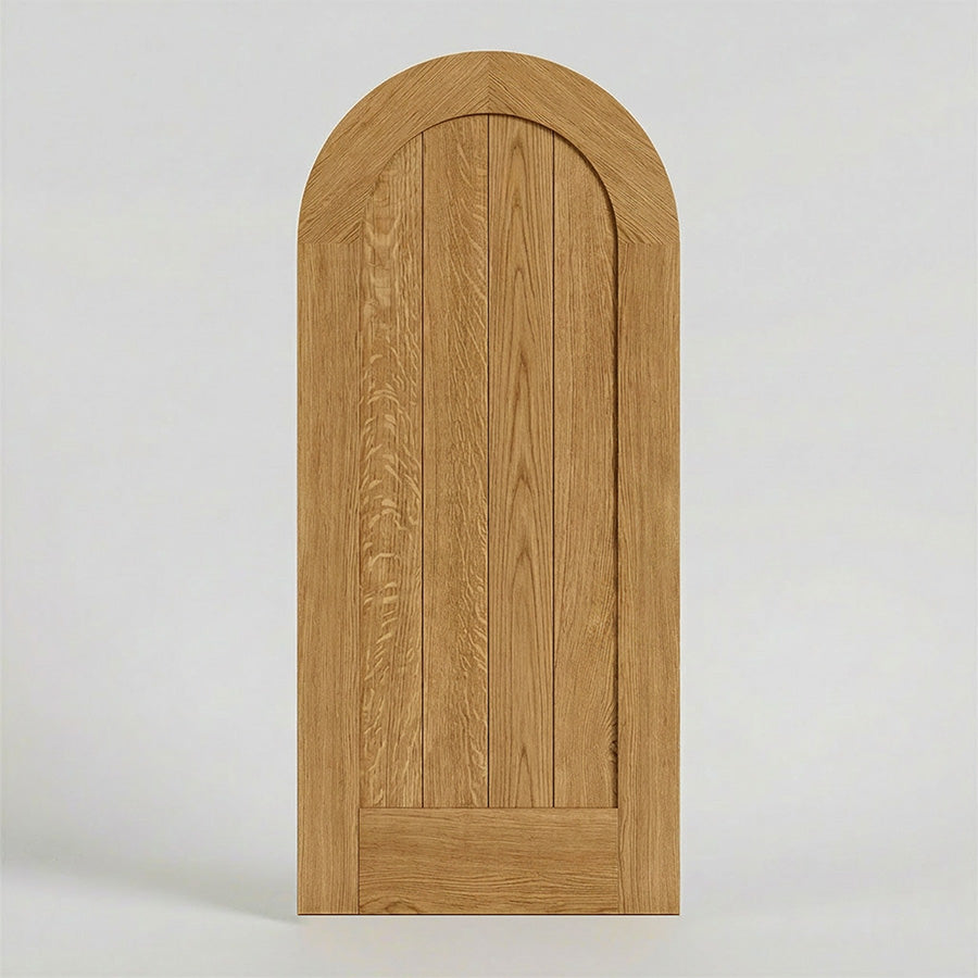 Callisto Round Top Classic Plank Solid Wood Front Entry Door