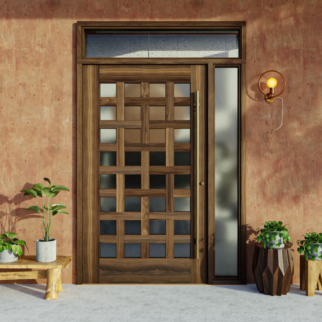 Cambria Basket Weave 32 Light Pivot Door | RealCraft