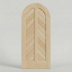 Carina Round Top Chevron Solid Wood Exterior Front Door in Maple wood