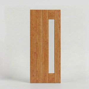 Carmel Mid-Century Modern Front Door With Side Window in walnut
