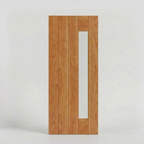 Carmel Mid-Century Modern Front Door With Side Window in walnut