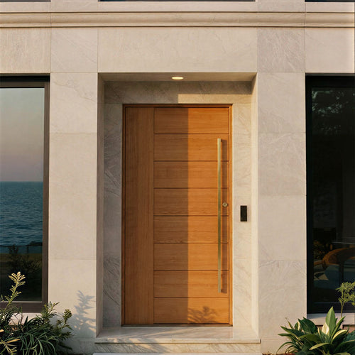 Cherry Wood Peninsula Front Door in a modern home