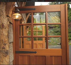 Diamond strap hinges on carriage door