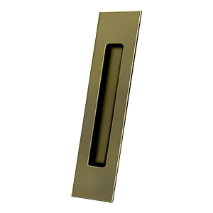 Solid Brass Rectangular Flush Door Pull HD, 10&quot;