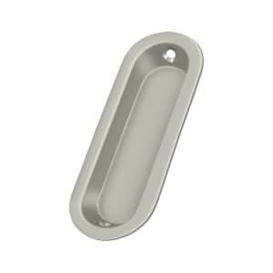 Solid Brass Oval Flush Door Pull, 3-1/2"