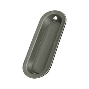 Solid Brass Oval Flush Door Pull, 3-1/2"