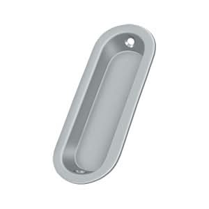 Solid Brass Oval Flush Door Pull, 3-1/2"