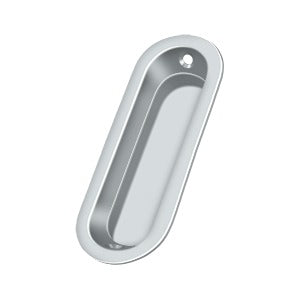 Solid Brass Oval Flush Door Pull, 3-1/2&quot;