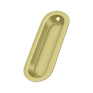 Solid Brass Oval Flush Door Pull, 3-1/2&quot;