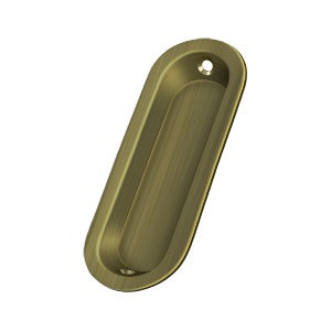 Solid Brass Oval Flush Door Pull, 3-1/2&quot;