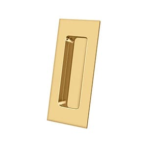 Solid Brass Rectangular Flush Pull HD, 4" for Sliding Doors