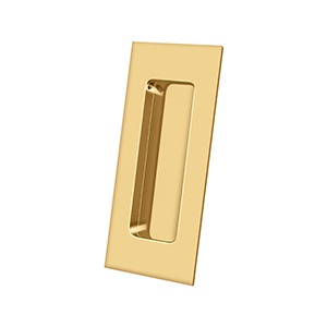 Solid Brass Rectangular Flush Pull HD, 4&quot; for Sliding Doors