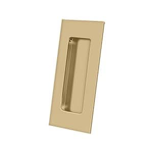 Solid Brass Rectangular Flush Pull HD, 4" for Sliding Doors