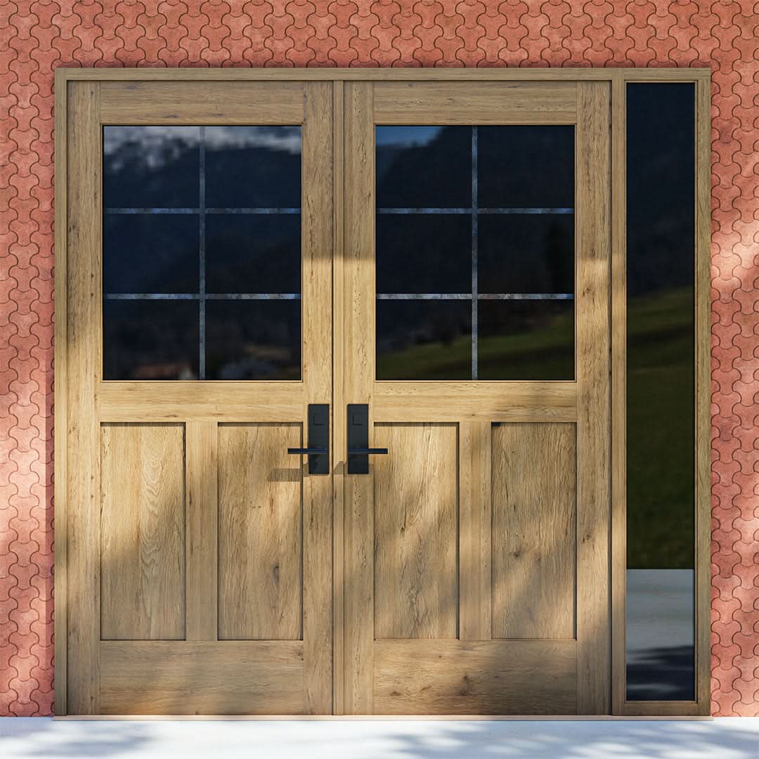 Half Glass French Double Doors For Exterior Entry RealCraft Wood half-glass-french-double-doors-for-exterior-entry-realcraft-wood