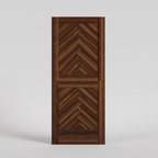 All wood Herringbone Dutch Door in Black Walnut