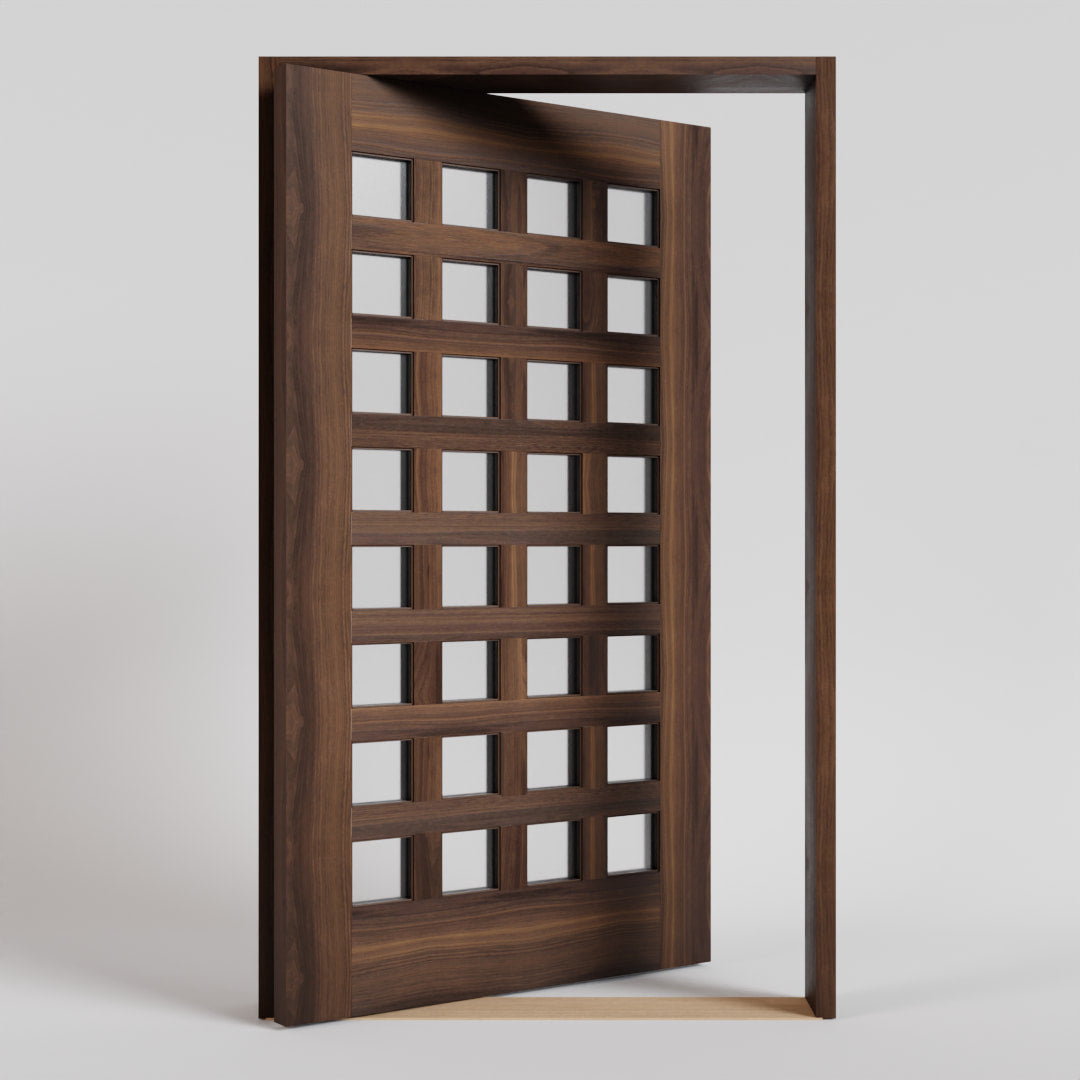 Lindamar Glass Grid Pivot Door | RealCraft