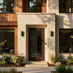 Walnut Wood Modern Glass Front Door, Marin by RealCraft