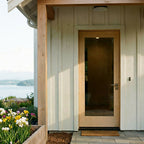 Maple Wood Modern Front Door with Glass