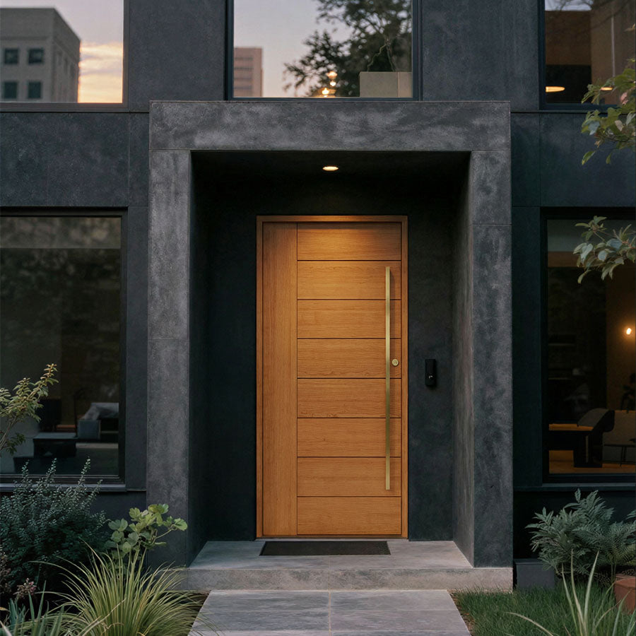 Cherry Wood Modern Front Door by RealCraft, Peninsula Front Door.