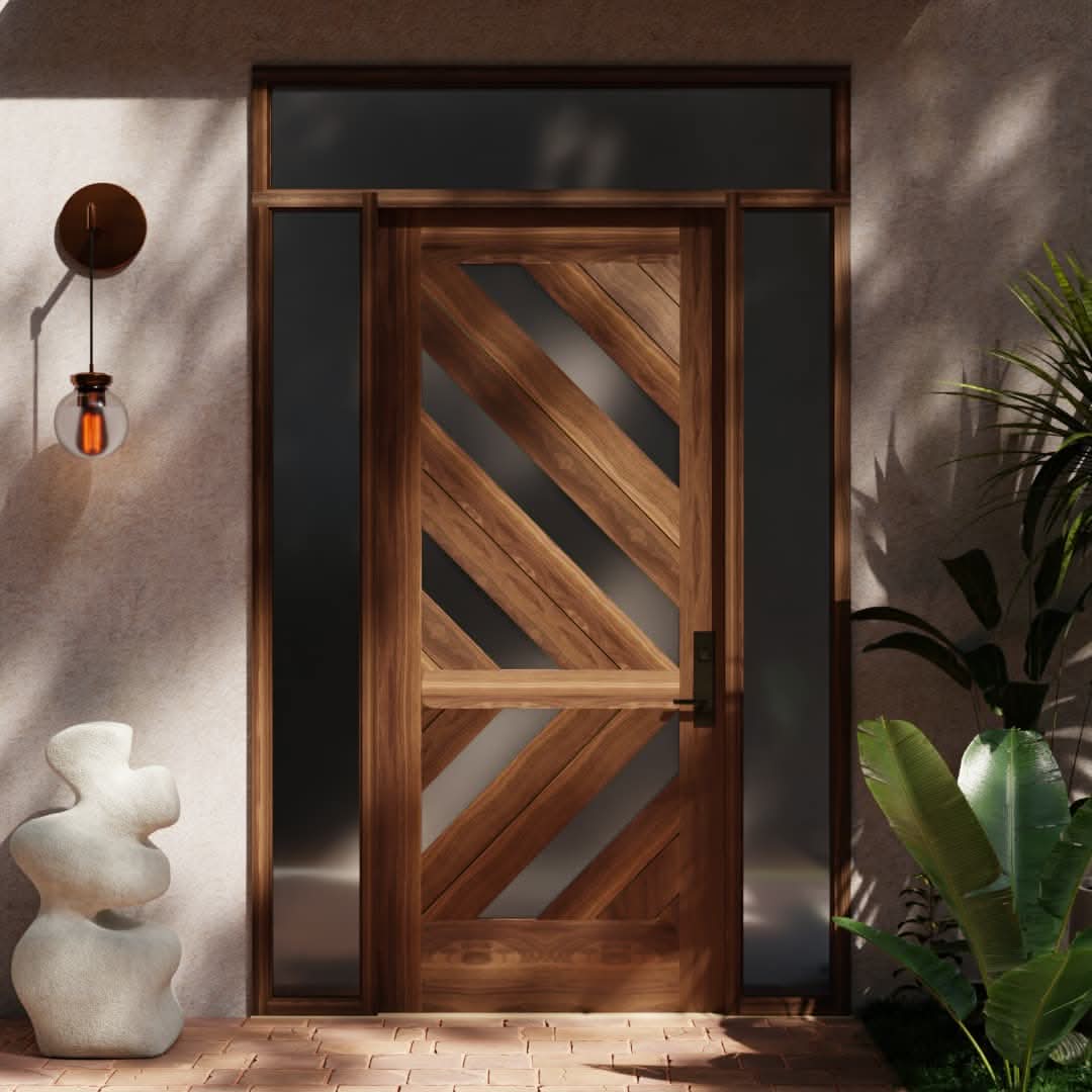 Modern Wooden Door Design For Home With Glass