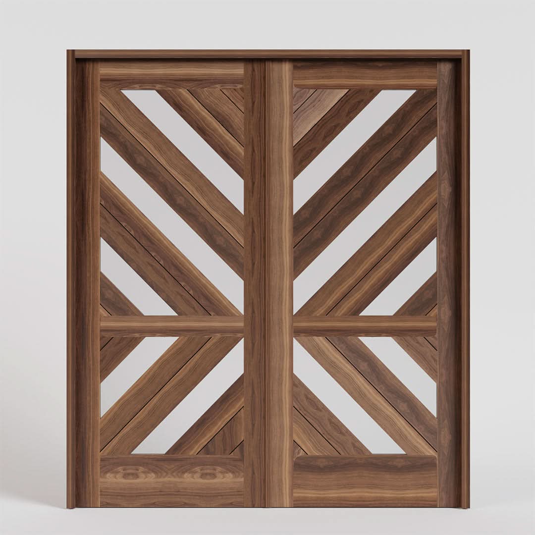 Monarch Chevron Panel Double Doors | RealCraft