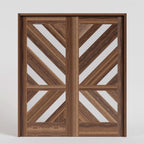 Monarch Modern Double Front Doors with wood frame