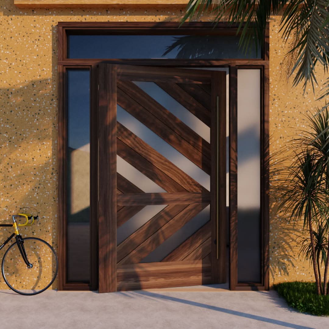 Cambria Basket Weave 32 Light Pivot Door | RealCraft