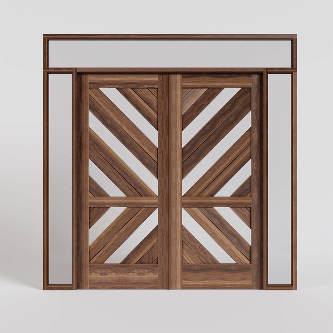 Monarch Double Doors with Sidelight and Transom