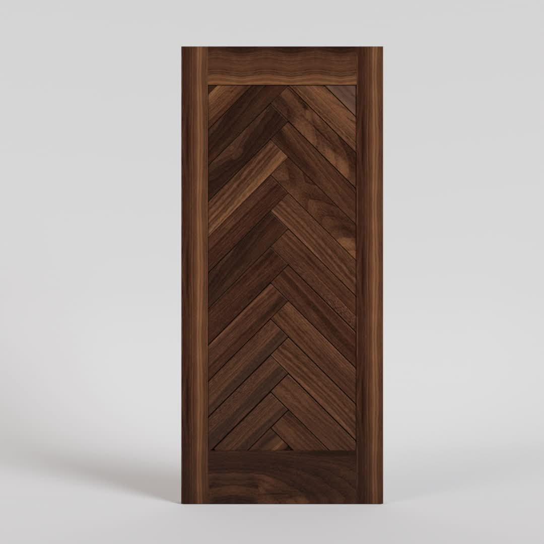 Walnut Wood Montauk Herringbone Front Door