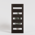 The Narrows Five Panel Interior Glass Pocket Door with privacy glass