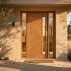 Odeon Herringbone Modern Entry Door in a Jpandi home.