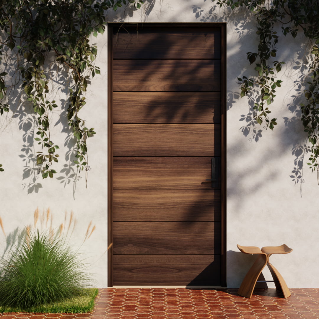 Pacifica Horizontal Plank Modern Wood Front Door