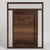 Walnut Wood Pacifica Contemporary Pivot Door with sidelights and transom