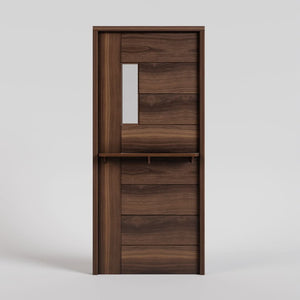 Black Walnut Peninsula Dutch Door with shelf and jamb