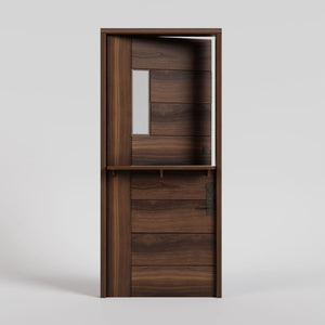 Peninsula Dutch Door and jamb in Black Walnut