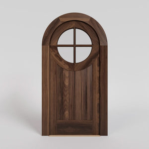 Round Window Black Walnut Door with matched casing