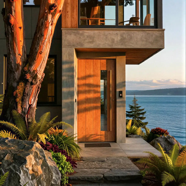 Carmel Side Window Front Door in a custom home