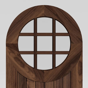 Regulus Round Top Window Solid Wood Exterior Front Door