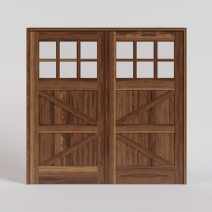 Lancaster British Brace Carriage Door in Walnut