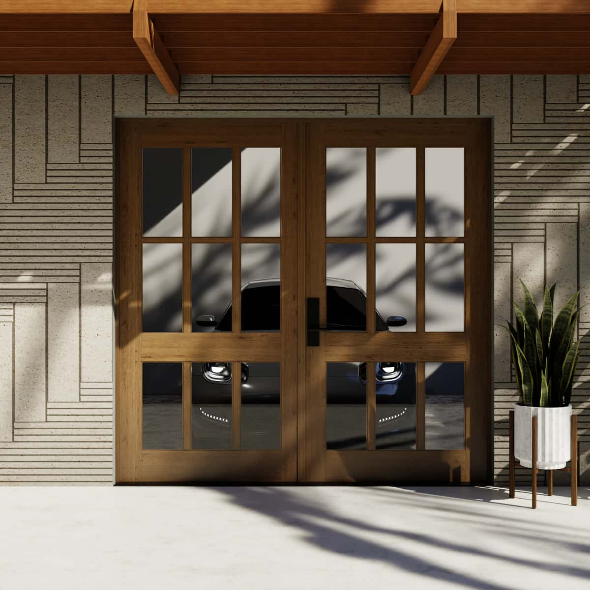 Bellevue Carriage Style Garage Doors with Glass