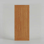 San Simeon Modern Flush Plank Solid Wood Front Door in Cherry Wood