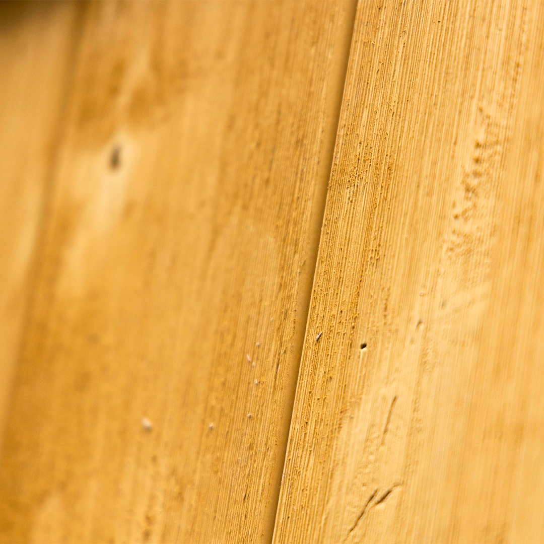 Yellow Weathered Wood Barn Door  plank Close up
