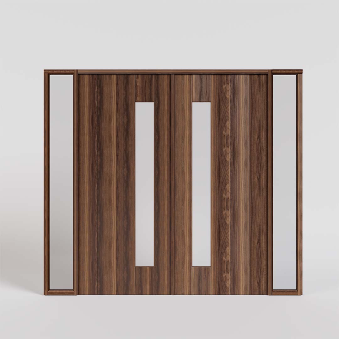 Side Window Double Door with Sidelights