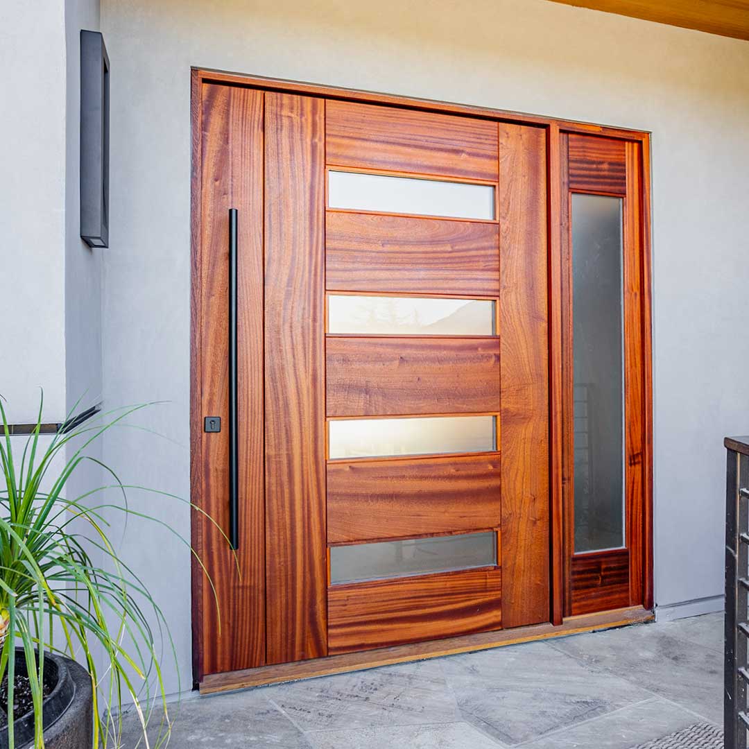 Four Panel Modern Wood Pivot Door