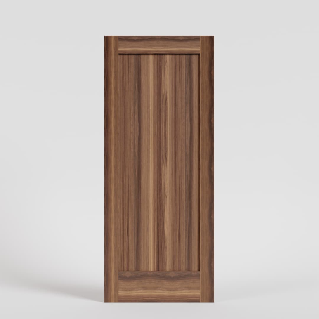Walnut Wood Shaker Classic Single Panel Pocket Door