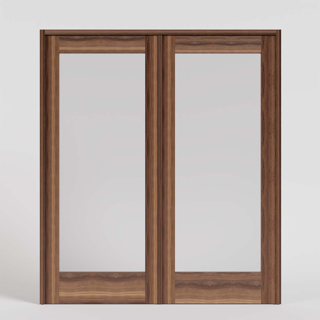 Modern Single Panel Glass Double Front Doors
