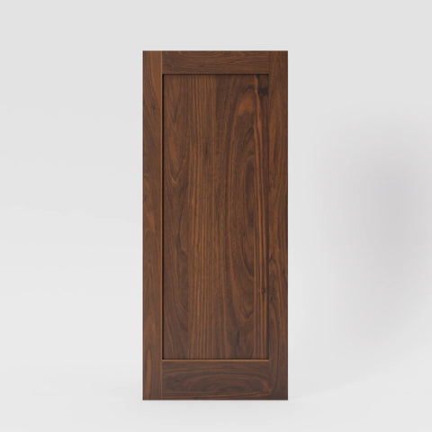 Walnut wood Shaker Classic Single Panel Solid Wood Front Entry Door