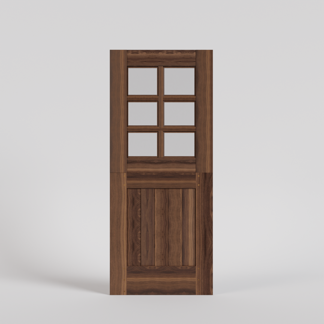 Craftsman Traditional Dutch Door with six glass panels