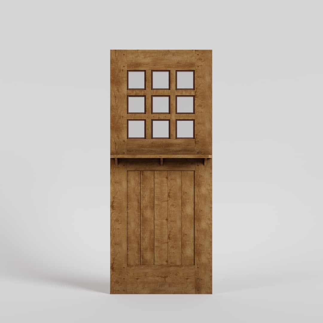 White Oak Dutch Door with shelf, without door jamb